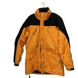 Vintage L.L. Bean Yellow Black Colorblock Ski Snowboarding Jacket Mens Sz Tall L